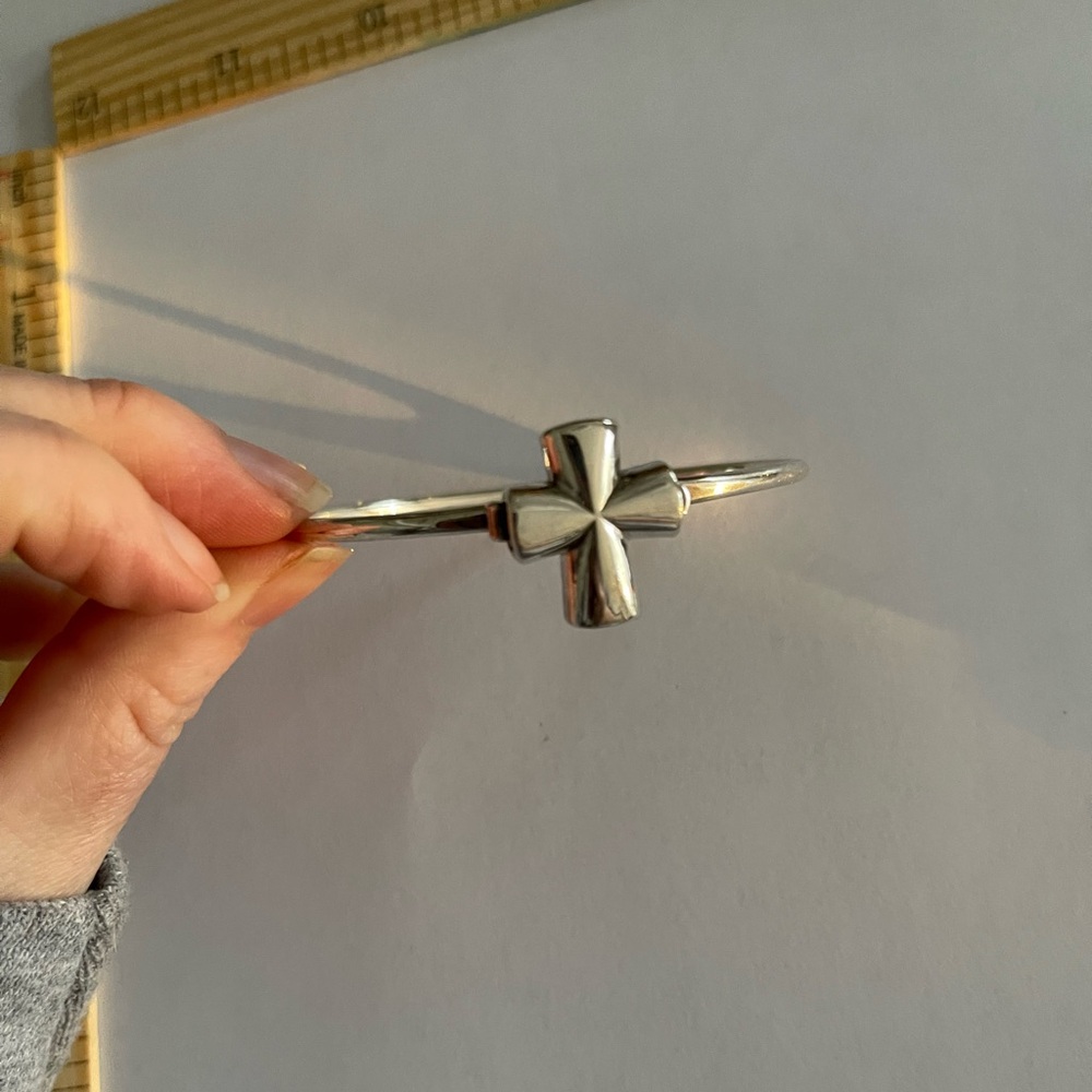 James Avery Sterling Silver Cross hook on Bangle Bracelet